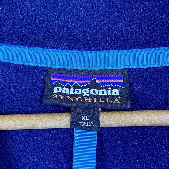 Vtg Y2K Mens XL Patagonia Synchilla Snap T Red Colorblock Pullover Fleece Jacket - Picture 3 of 5